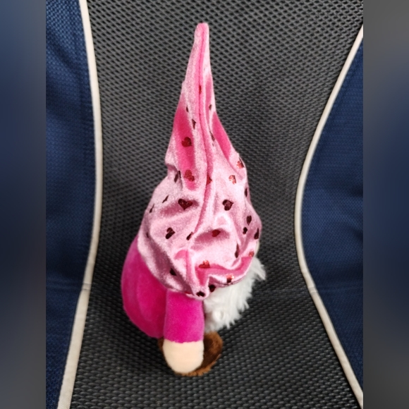 GNOME PLUSH HOT PINK SHIMMERING HEARTS 11” THE GNOMLINS SUPER CUTE!! Valentine - Picture 3 of 14